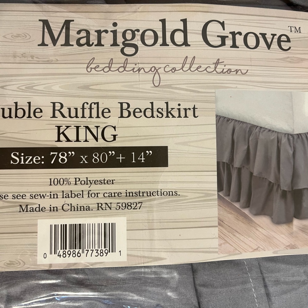 Gray bedskirt (King) NWT